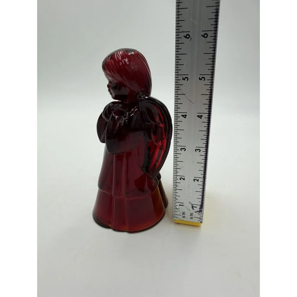 Fenton Art Glass USA Ruby Red Praying Angel Figurine 5.5” Rare Vintage